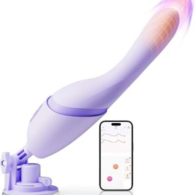 Simulated Silicone Dildo, Vibration, Thrusting, Heating, Remote Control Sucking and Licking Vibrating Toy with Strong Suction Cup, Hands-Free