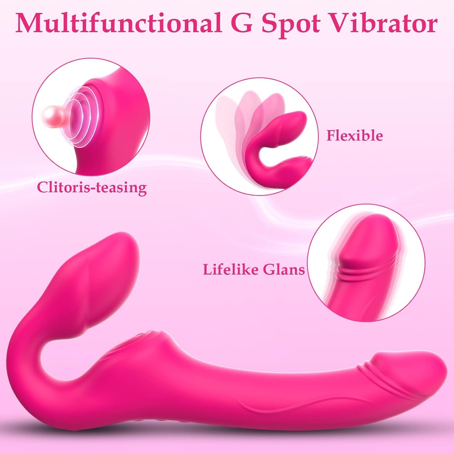Women's Wearable Vibrator, 7.5-inch Realistic Dildo, Adjustable Waist and Thighs - Image 2